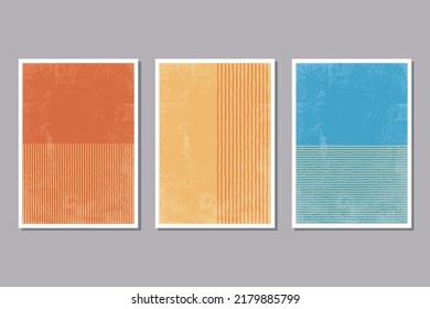 Conjunto de maquetación artística artística, artística y creativa a la moda, abstracta y moderna, ideal para la decoración de paredes, como el diseño de postales o folletos, ilustración vectorial	

