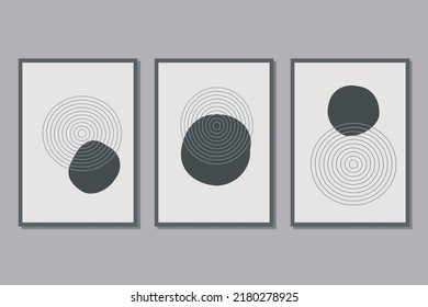 Conjunto de maquetación artística artística, artística y creativa a la moda, abstracta y moderna, ideal para la decoración de paredes, como el diseño de postales o folletos, ilustración vectorial	
