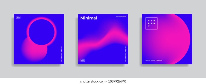 Set of trendy abstract design template with vibrant gradient shapes. Bright colors. Applicable for covers, brochures, flyers, presentations, identity and banners. Vector illustration. Eps10