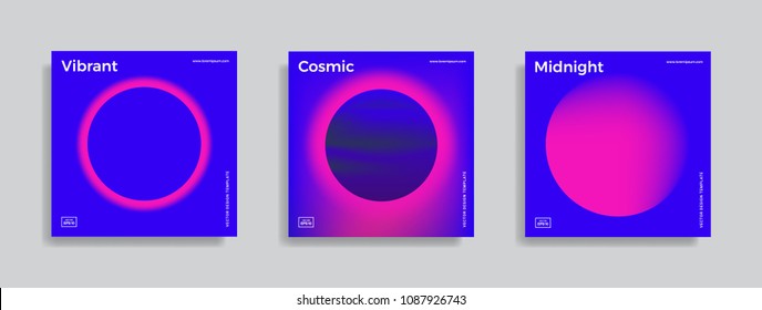 Set of trendy abstract design template with vibrant gradient shapes. Bright colors. Applicable for covers, brochures, flyers, presentations, identity and banners. Vector illustration. Eps10