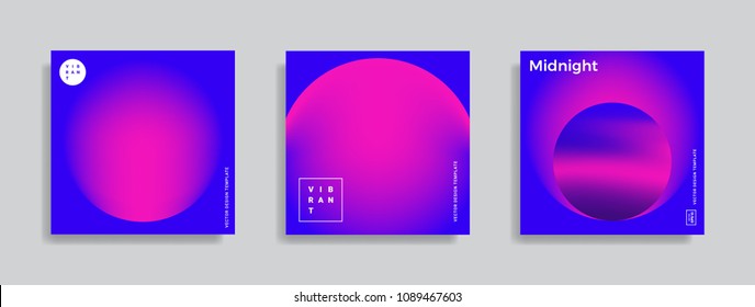 Set of trendy abstract design template with vibrant gradient shapes. Bright colors. Applicable for covers, brochures, flyers, presentations, identity and banners. Vector illustration. Eps10