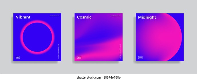Set of trendy abstract design template with vibrant gradient shapes. Bright colors. Applicable for covers, brochures, flyers, presentations, identity and banners. Vector illustration. Eps10