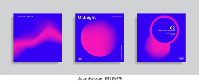 Set of trendy abstract design template with vibrant gradient shapes. Bright colors. Applicable for covers, brochures, flyers, presentations, identity and banners. Vector illustration. Eps10