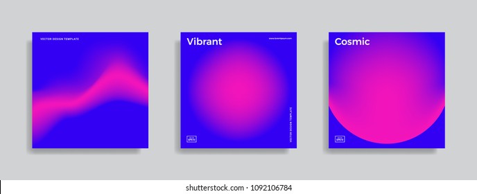 Set of trendy abstract design template with vibrant gradient shapes. Bright colors. Applicable for covers, brochures, flyers, presentations, identity and banners. Vector illustration. Eps10