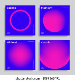 Set of trendy abstract design template with vibrant gradient shapes. Bright colors. Applicable for covers, brochures, flyers, presentations, identity and banners. Vector illustration. Eps10