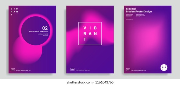 Set of trendy abstract design template with vibrant gradient shapes. Bright colors. Applicable for covers, brochures, flyers, presentations, identity and banners. Vector illustration. Eps10