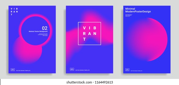 Set of trendy abstract design template with vibrant gradient shapes. Bright colors. Applicable for covers, brochures, flyers, presentations, identity and banners. Vector illustration. Eps10