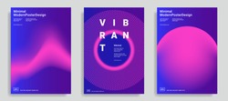 Set Of Trendy Abstract Design Templates With Vibrant Gradient Shapes. Bright Colors. Applicable For Covers, Brochures, Flyers, Presentations, Identity And Banners. Vector Illustration. Eps10