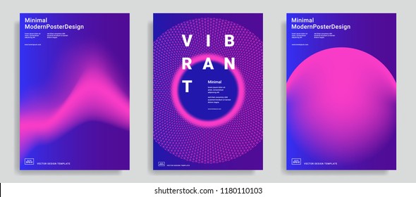 Set trendy abstract design templates and vibrant gradient shapes  Bright colors  Applicable for covers  brochures  flyers  presentations  identity   banners  Vector illustration  Eps10