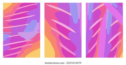 Conjunto de cores suaves abstratas da moda Pôster em branco Ilustrações de fundo