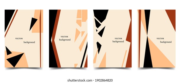 Set of Trendy Abstract Universal Backgrounds with Elements of Geometric Shapes. Vector Design for cover, invitation, banner, poster, flyer. Place for text