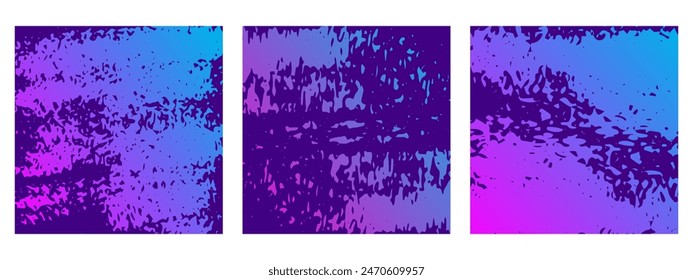 Eine Reihe von trendigen Hintergründen mit Farbverlauf-Pinselstrichen. Vektorillustration.