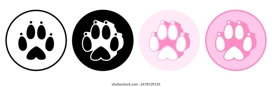 Set trendy badger footprints icon symbol pictogram vector illustration