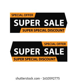 Set of trendy banner with flat color and shape. Design label element with geometric shape for discount sale.Vivid background template with title text for banner, label