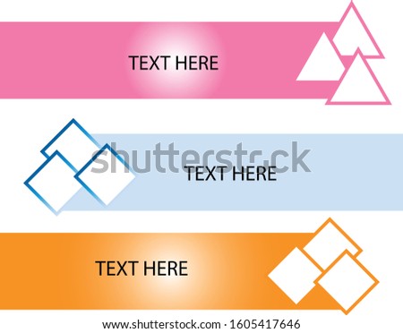 Set of trendy banner with flat shap