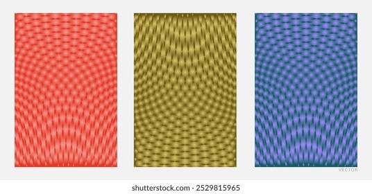 Set of Trendy Blank Poster with Modern Shiny Geometric Gradient Pattern