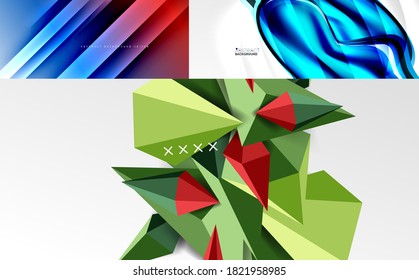Set von trendigen, geometrischen, minimalen abstrakten Hintergründen