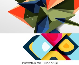 Conjunto de fondo abstracto geométrico minimalista y moderno