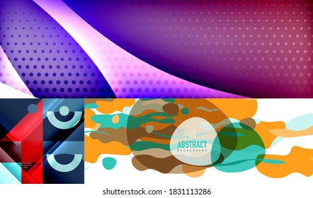 Set von trendigen, geometrischen, minimalen abstrakten Hintergründen
