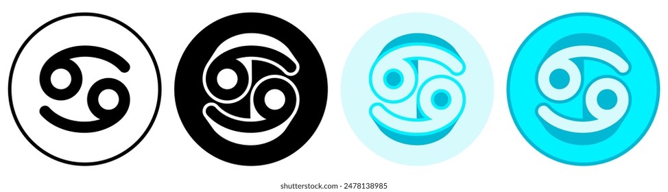 set trendy Capricorn zodiac symbol. Astrology horoscope sign pictogram design vector illustration