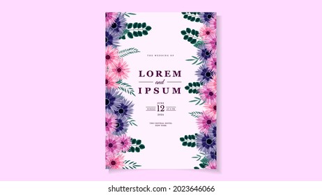 Set of trendy card template with flowers, leaves. Wedding ornament concept. Floral poster, invite. Vector decorative greeting card, invitation design, save the date, greeting, poster, cover vector
