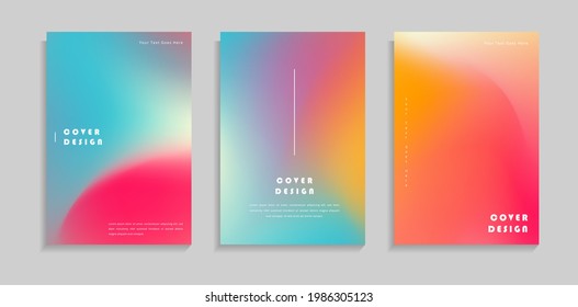 Set Trendy Colorful Abstract Gradient Mesh Cover Background. Can Be Used For Poster, Flyer, Wallpaper Or Banner.