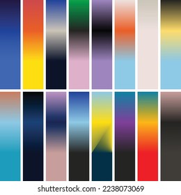 Set of trendy colorful gradient vector illustrations, different colors