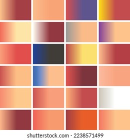Set of trendy colorful gradient vector illustrations, different colors