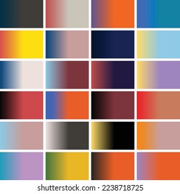 Set of trendy colorful gradient vector illustrations, different colors