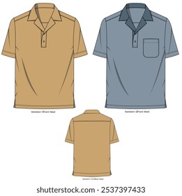 Set of Trendy Cuban Collar Shirts