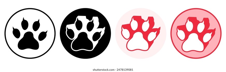 Set trendy dog footprints icon symbol pictogram vector illustration