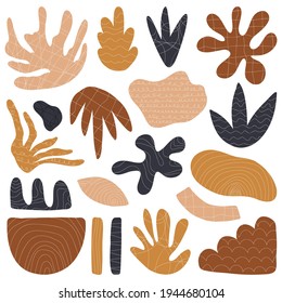 Set of trendy doodle and abstract nature icons on isolated white background. Abstract contemporary modern trendy vector illustration. Vector stock graphics. All elements are isolated. 