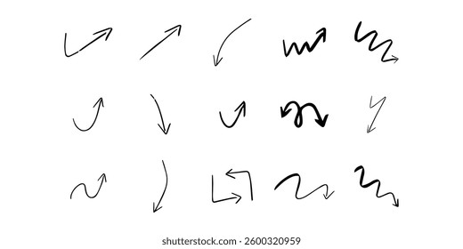 Set of trendy doodle and abstract random icons on isolated background. Big element collection, unusual organic shapes in freehand style.