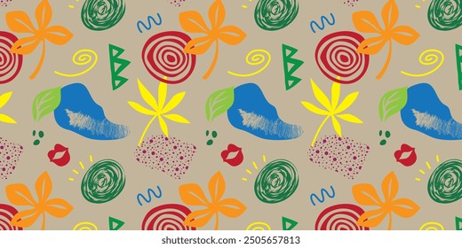 Set of trendy doodles and abstract nature icons on isolated white background. Big summer collection, unusual organic shapes in freehand matisse art style. Including