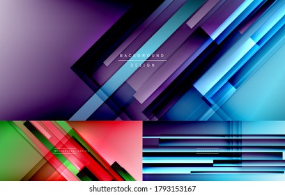 Set of trendy dynamic simple fluid color gradient abstract backgrounds with dynamic lines. Vector Illustrations For Wallpaper, Banner, Background, Card, Book Illustration, landing page