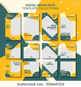 Set of trendy editable template design. Suitable for social media post, stories, or advertisement.