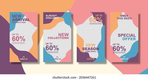 Set of trendy editable template design. Suitable for social media post, stories, or advertisement.