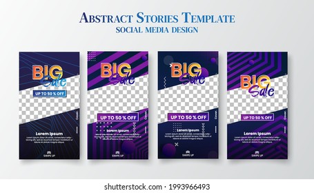 Set of Trendy editable template for social networks stories, vector illustration. Design backgrounds for social media