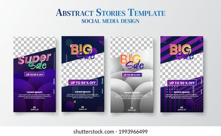 Set of Trendy editable template for social networks stories, vector illustration. Design backgrounds for social media