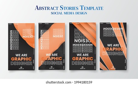 Set of Trendy editable template for social networks stories, vector illustration. Design backgrounds for social media