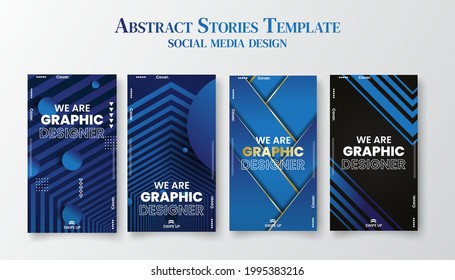 Set of Trendy editable template for social networks stories, vector illustration. Design backgrounds for social media