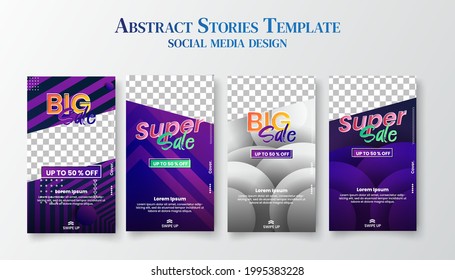 Set of Trendy editable template for social networks stories, vector illustration. Design backgrounds for social media