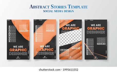 Conjunto de plantillas editables de moda para historias de redes sociales, ilustración vectorial. Antecedentes de diseño de medios sociales