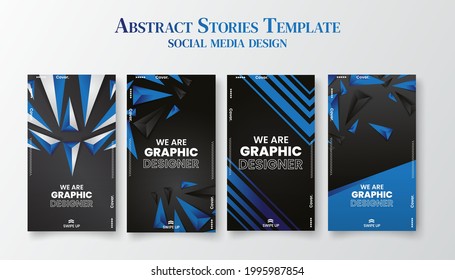 Set of Trendy editable template for social networks stories, vector illustration. Design backgrounds for social media