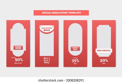 Set of trendy editable template for social network stories. Special friday sale promotion. Vertical banner or flyer templates design backgrounds for social media. Vector illustration