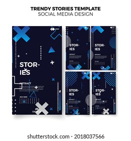 Set of Trendy editable template for social networks stories, vector illustration. Design backgrounds for social media