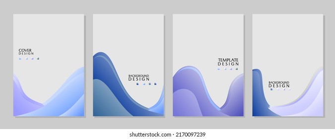 set of trendy and elegant cover templates. Abstract gradient background design with curved elements. design for business