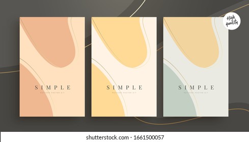 Set of trendy fashion cover templates. Hand Drawn textures. Design for poster, card, invitation, placard, brochure, flyer. Vector