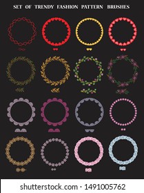 Set of trendy fashion pattern brushes. For dresses, t-shirt, wallpaper, decorative paper and other design.