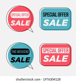 Set of trendy flat geometric vector banners. Bright transparent banners in retro poster style. Vintage colors and shapes. 